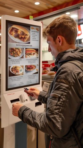 Borne de commande restaurant rapide