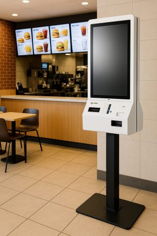 Borne libre-service murale pour la prise de commande