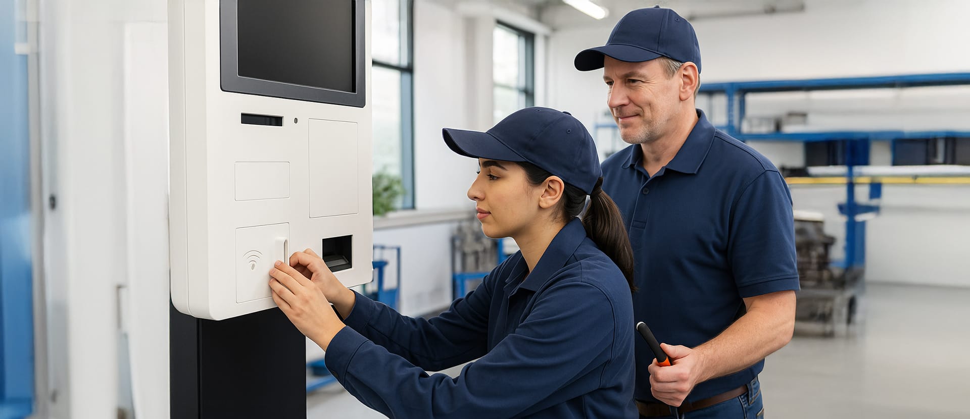 Assistance technique pour borne kiosque et systèmes en cas de problème technique