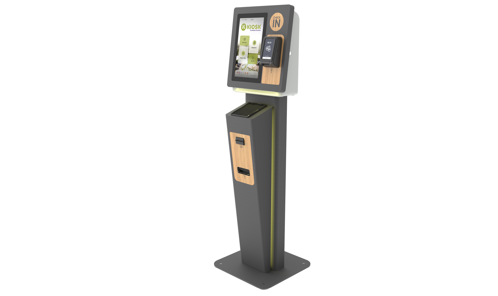 Kiosque d’accueil des clients Modular avec ID-Scanner-Pole et vérification d’identité intégrée